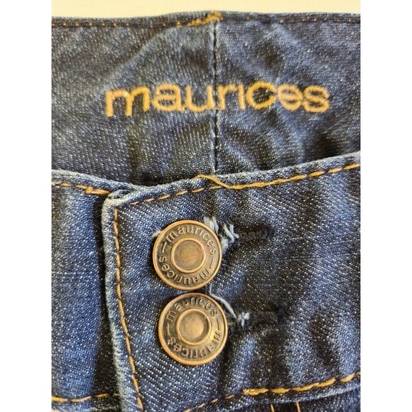 Maurices Women 0 Reg Low Rise Double Button Flare Leg Whiskered Fading Y2K - Picture 5 of 10